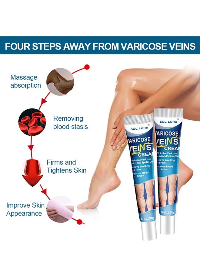 Varicose Vein Cream, Improves Blood Circulation, Reduces Spider Veins And Heaviness, Improve Blood Circulation, Tired And Heavy Legs, 20G
