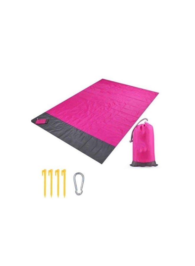 Picnic Blanket Waterproof Beach Mat Lightweight Travel Picnic Blankets Washable Camping Picnic Mat Pink