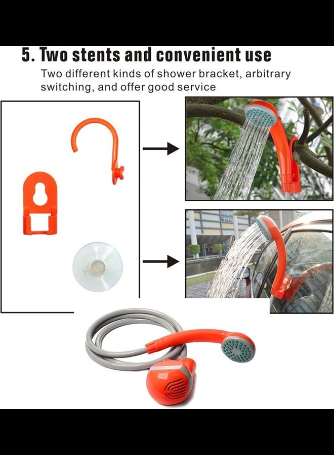 Portable Showers Camping Shower, Camping Shower with Submersible Pump, Portable Outdoor Shower Water Pump for Camping,Orange