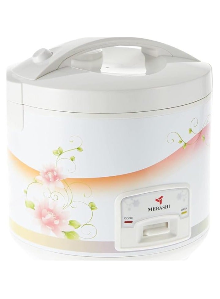 MEBASHI RC718 Electric Rice Cooker with 1.8L Capacity, Deluxe Features, and Non-Stick Inner Pot – White(RC718)(700W)