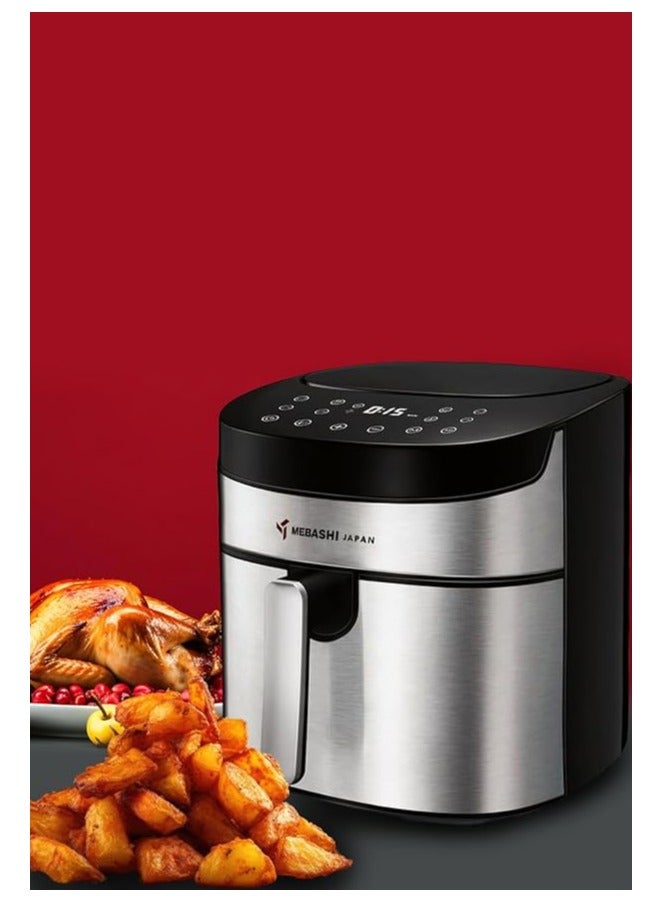 Mebashi 7.5 Ltr Air Fryer, Timer 60 Mins, Ideal for Meat, Fish, Vegetables, French Fries, Temperature Control 80°C-200°C (ME-AF970)(1600-1800W)