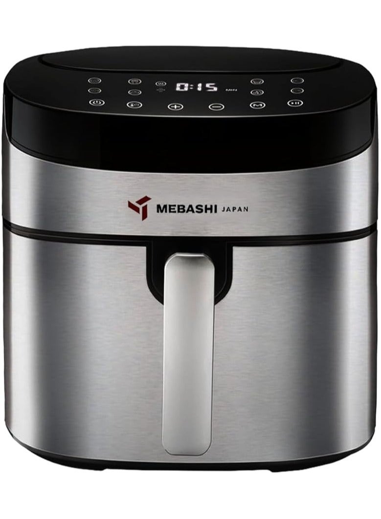 Mebashi 7.5 Ltr Air Fryer, Timer 60 Mins, Ideal for Meat, Fish, Vegetables, French Fries, Temperature Control 80°C-200°C (ME-AF970)(1600-1800W)
