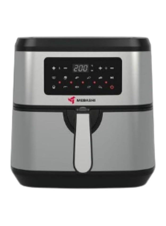 MEBASHI Air Fryer, 7.5L Capacity, LED Touch Screen,Black Silver Air Fryer, Air Cooking Machine, 10 Pre-Set Cooking Machine (ME-AF969)(1600-1800W)