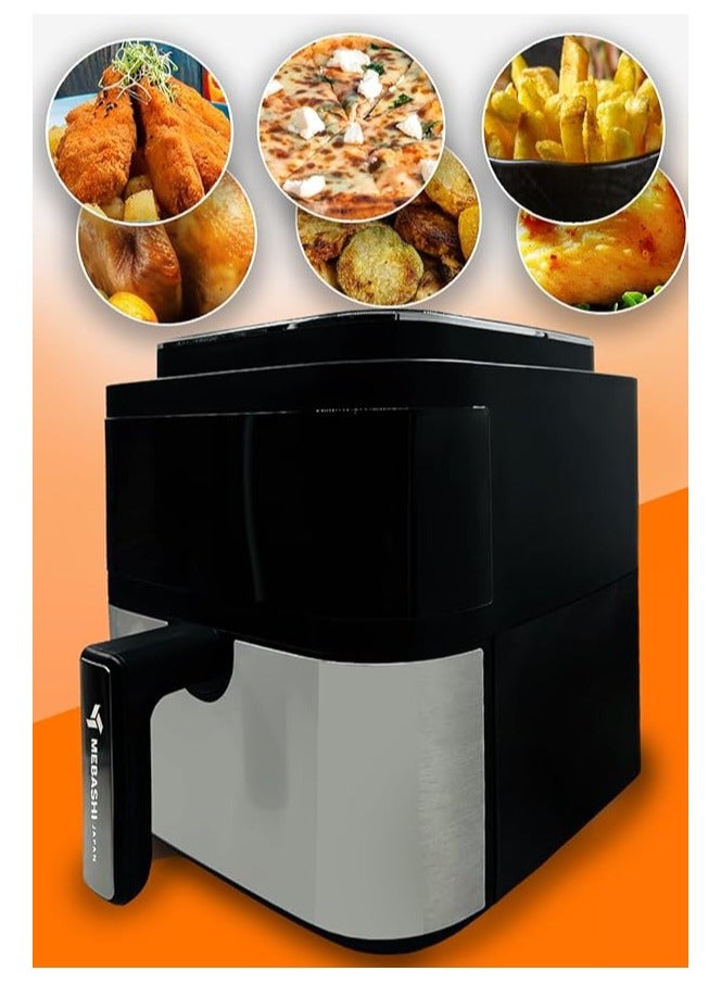 MEBASHI 6L Air Fryer with Touch Screen, Infrared Heating, 12 Pre-Set Programs (ME-AF972)(1400W)