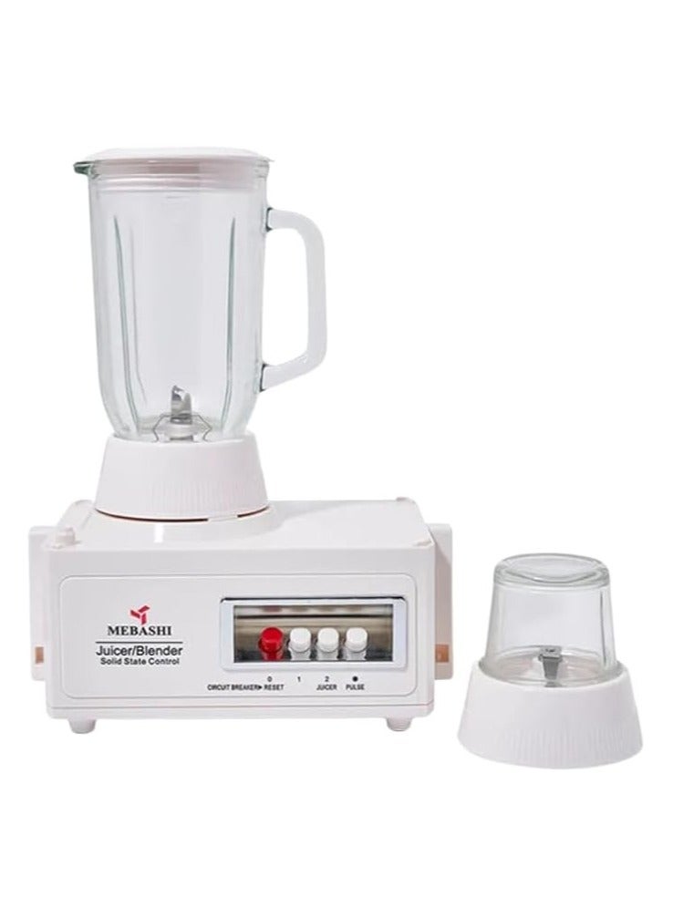 MEBASHI 3 in 1 Juicer Blender, 1 L Capacity, White, Wide Feed Tube, 450W, Overheat Protection(ME-JB2001W)