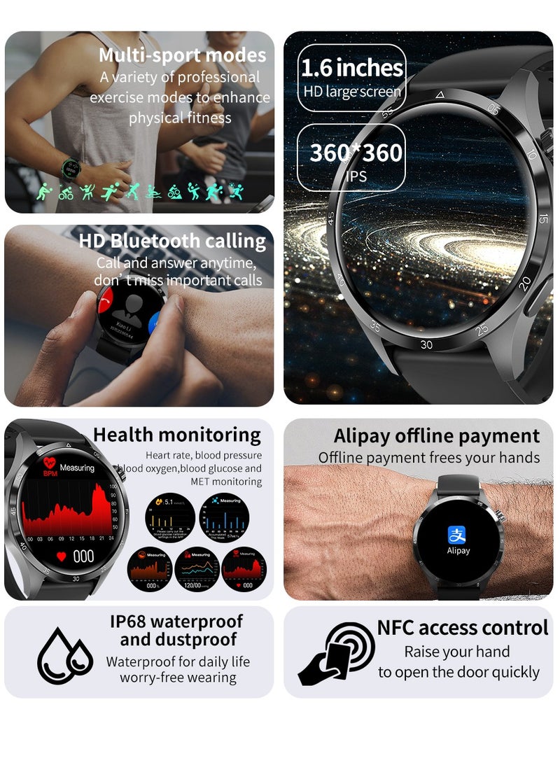 GT4 Pro Smart Watch Men IP68 NFC AMOLED 360*360 HD Screen Heart Rate Bluetooth Call SmartWatch