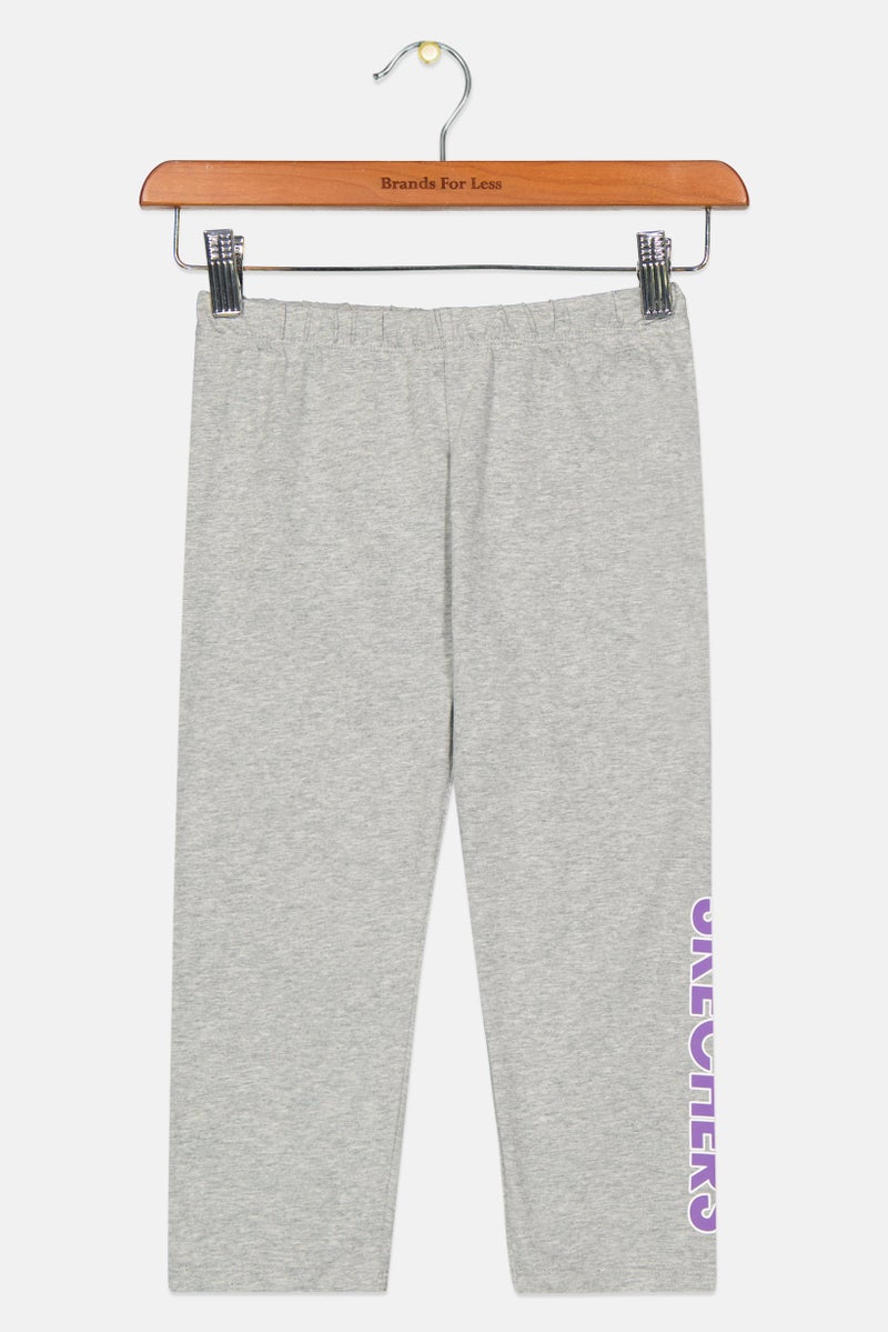 Kids Girl Slim Fit Heather Pants, Light Grey