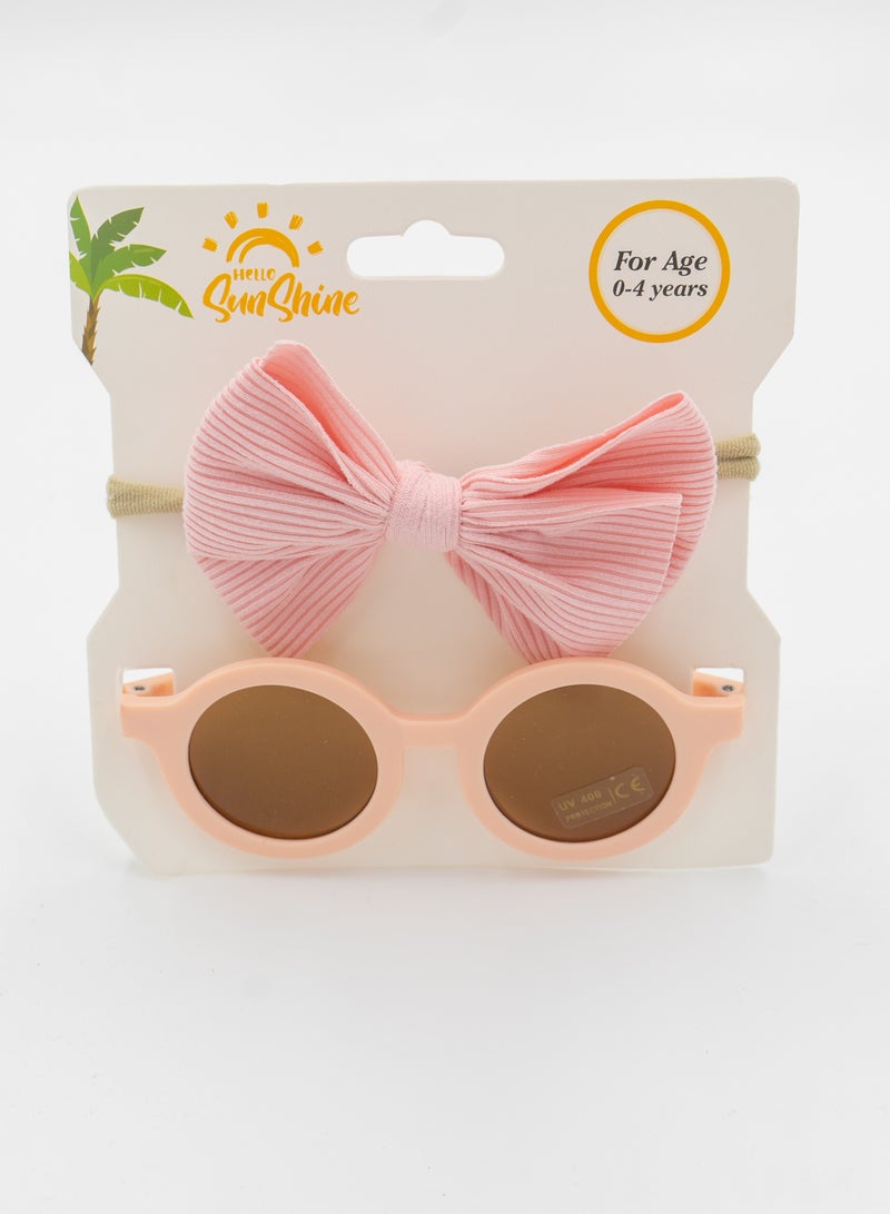 Glasses and Headband Set For Babies and Girls Pink Colour