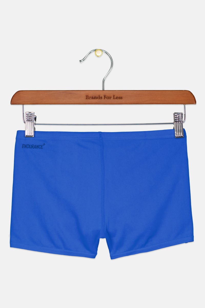 Kids Boy Embroidered Logo Swimming Shorts, Blue