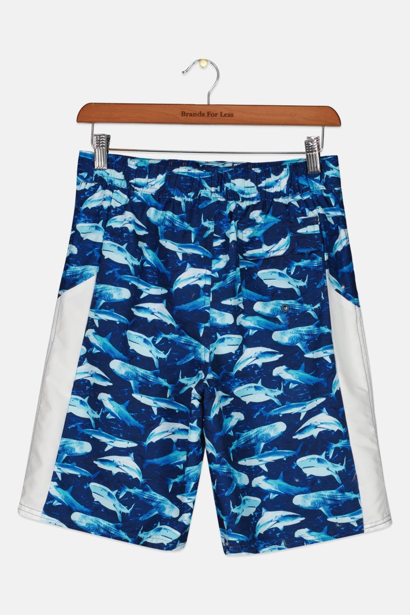 Kids Boy Allover Print Board Short, Blue Combo