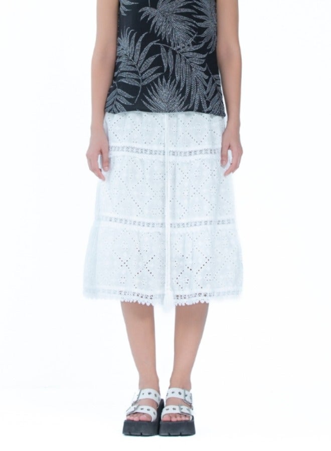 Embroidered Eyelet Skirt