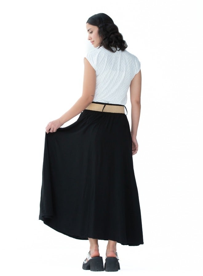 Elegant Black Maxi Skirt