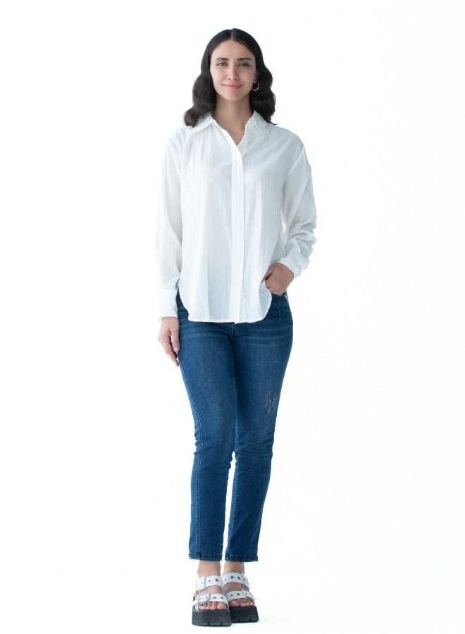 Classic White Button-Down Shirt