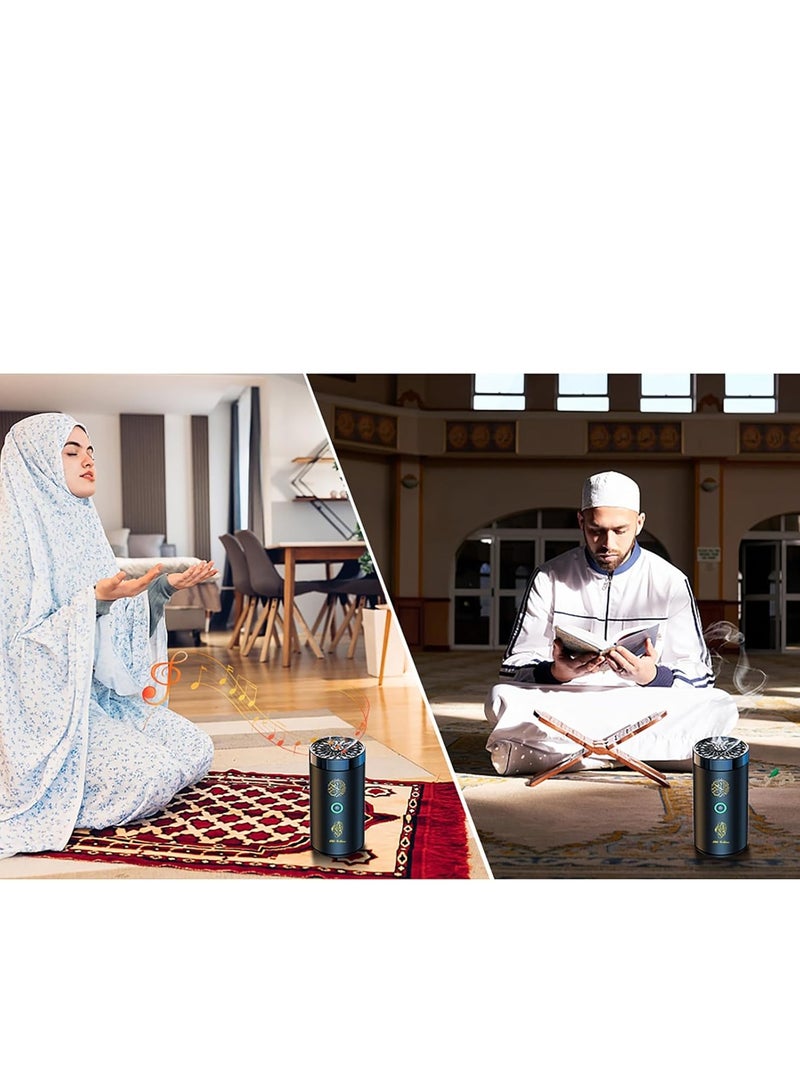 New Style Type-C Power Incense Burner Bukhoor With Quran Speaker And Bluetooth Speaker Black