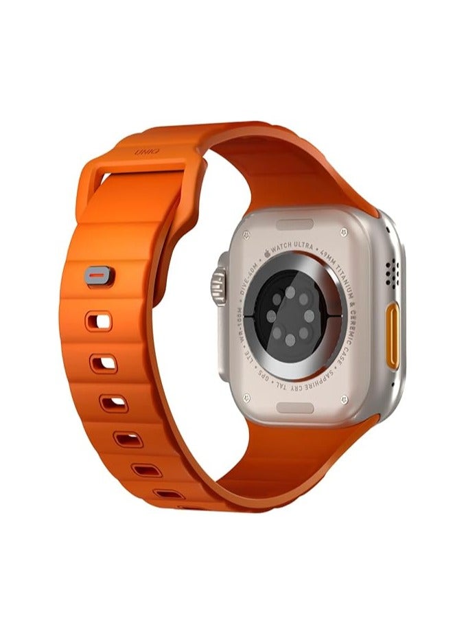 Stride Fkm Rubber Watch Strap Compatible With Apple Watch 49Mm Volt Orange