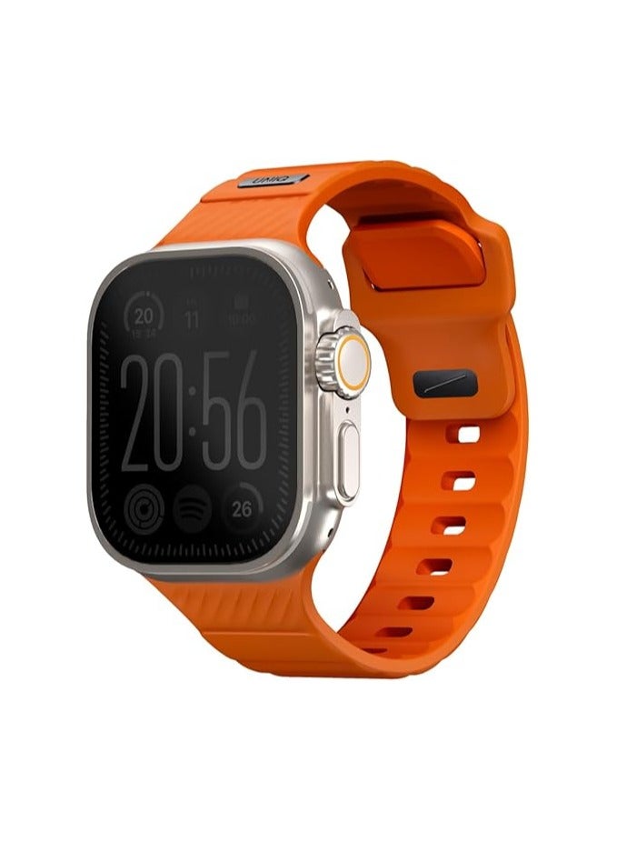 Stride Fkm Rubber Watch Strap Compatible With Apple Watch 49Mm Volt Orange