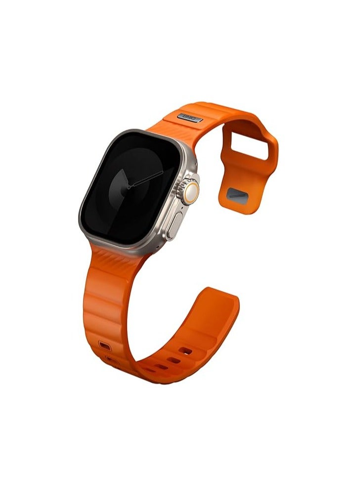 Stride Fkm Rubber Watch Strap Compatible With Apple Watch 49Mm Volt Orange