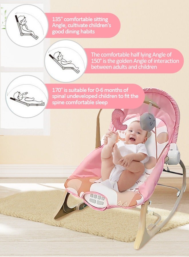 Baby Bouncer Soothing Infant Seat Portable Baby Rocking Chair with Music Baby Swings for Infants Boy and Girl