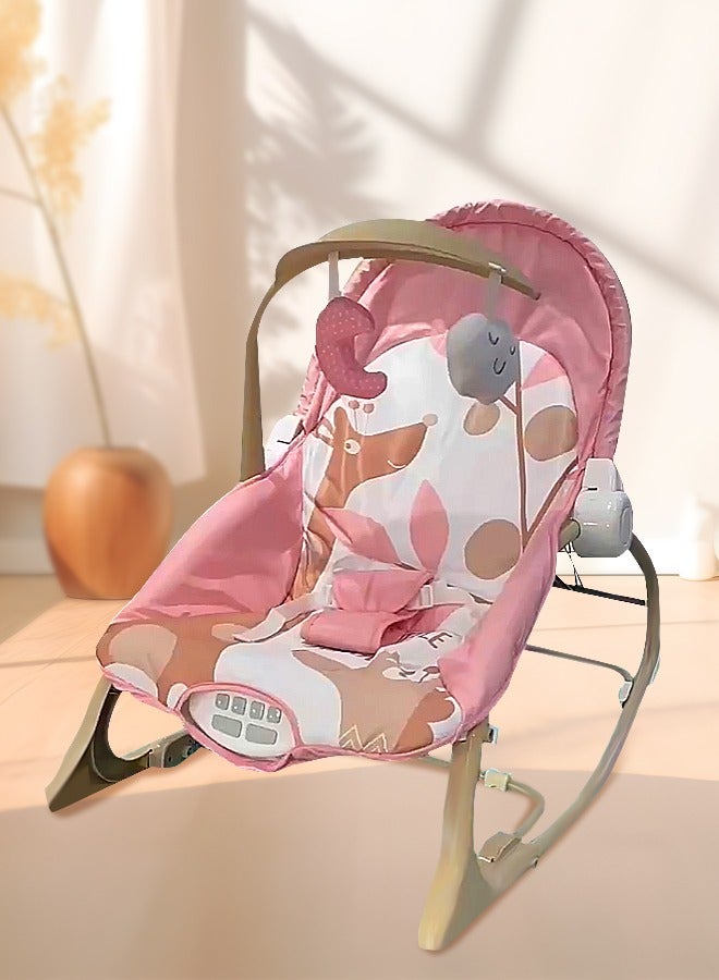 Baby Bouncer Soothing Infant Seat Portable Baby Rocking Chair with Music Baby Swings for Infants Boy and Girl