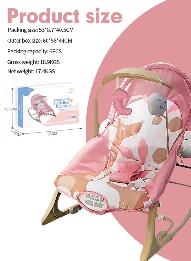 Baby Bouncer Soothing Infant Seat Portable Baby Rocking Chair with Music Baby Swings for Infants Boy and Girl