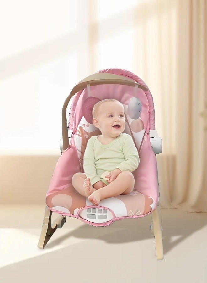 Baby Bouncer Soothing Infant Seat Portable Baby Rocking Chair with Music Baby Swings for Infants Boy and Girl