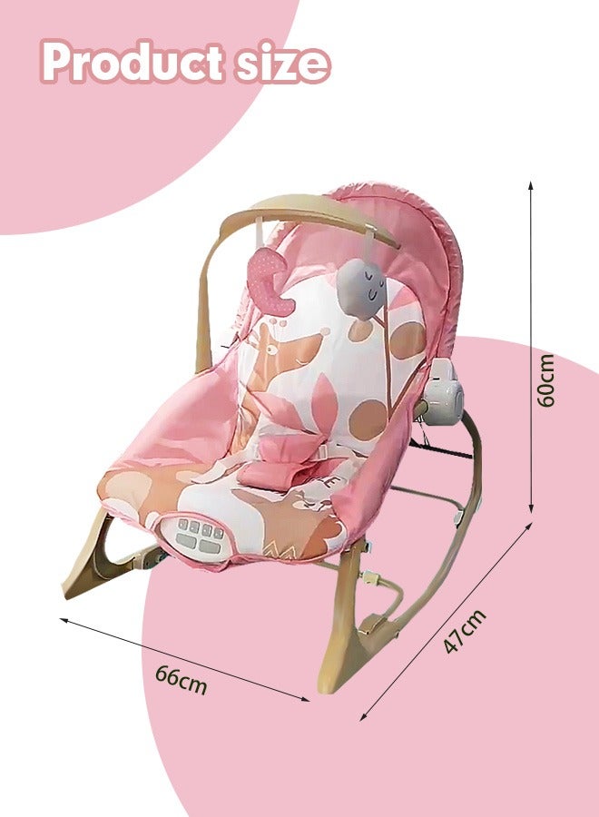 Baby Bouncer Soothing Infant Seat Portable Baby Rocking Chair with Music Baby Swings for Infants Boy and Girl