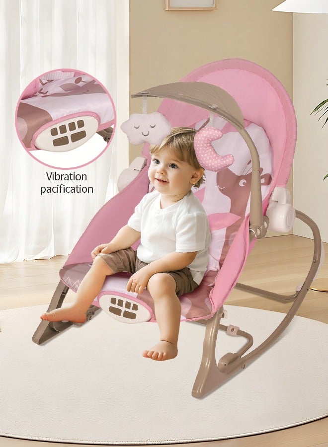 Baby Bouncer Soothing Infant Seat Portable Baby Rocking Chair with Music Baby Swings for Infants Boy and Girl