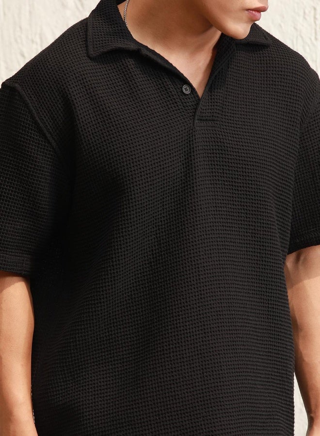 Men Black T-Shirts - Oversized Fit for Casual Style