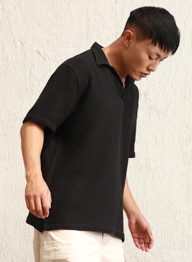 Men Black T-Shirts - Oversized Fit for Casual Style