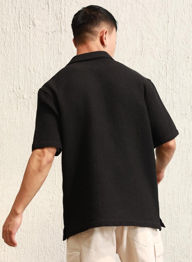 Men Black T-Shirts - Oversized Fit for Casual Style