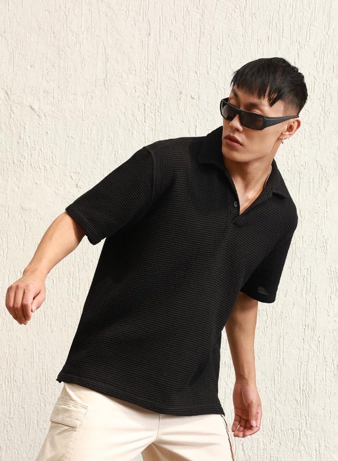 Men Black T-Shirts - Oversized Fit for Casual Style