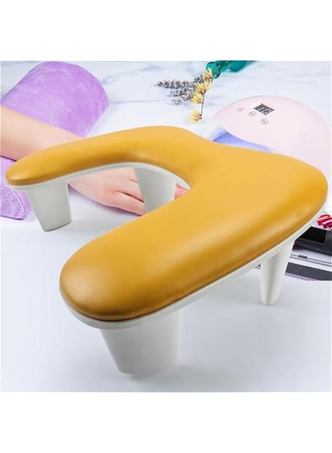 U Shape Arm Rest,Breathable Nail Hand Pillow,Professional Portable Manicure Armrest for Home DIY,Nail,Personal, orange, 45cmx30cmx19cm