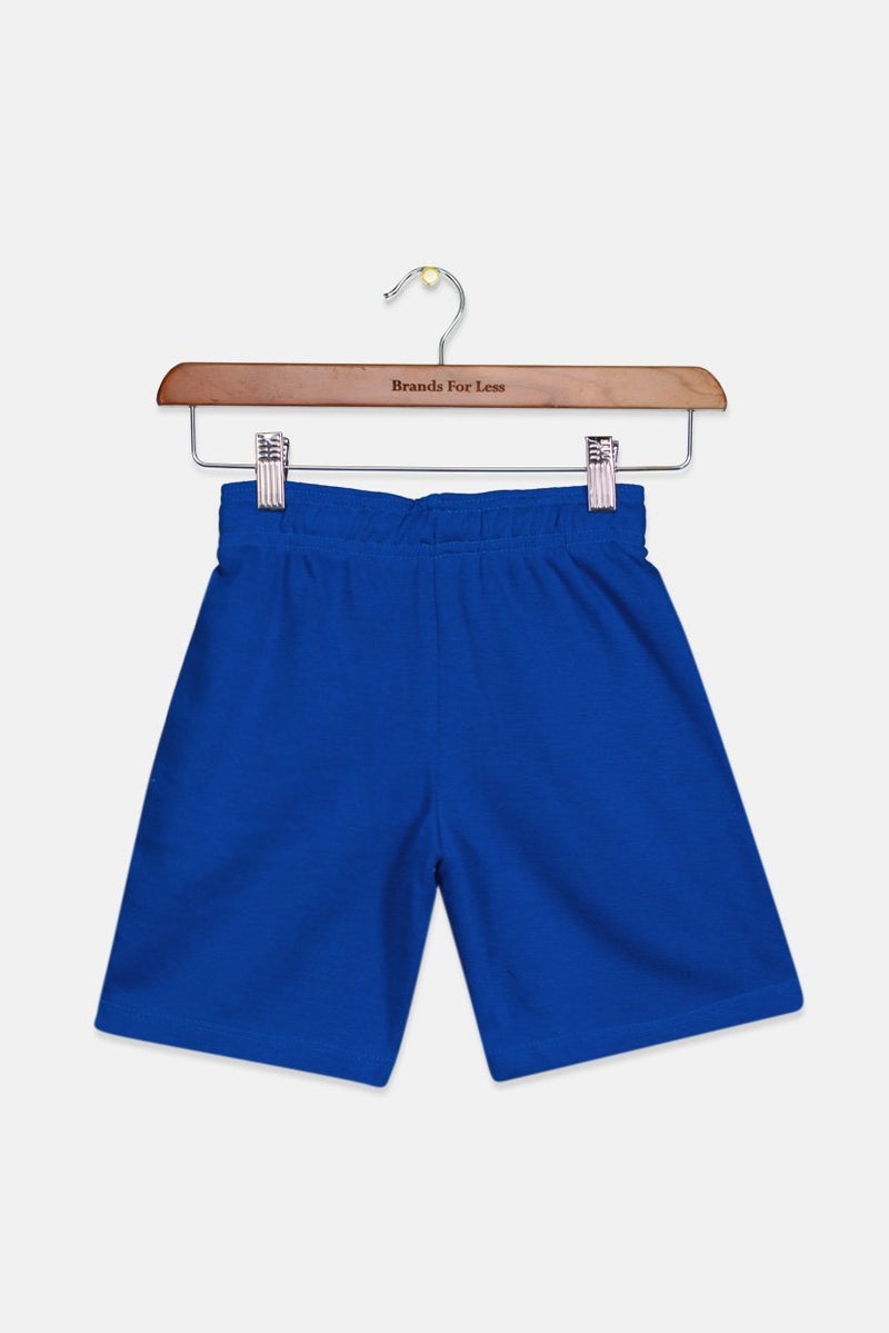 Toddlers Boy Drawstring Brand Logo Short, Blue