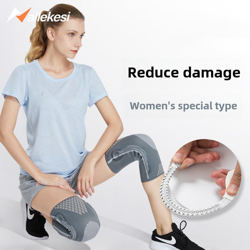 Breathable Knee Support Sleeve for Running and Dancing Light lotus gray [Spring support + new muscle feeling soft fabric]]