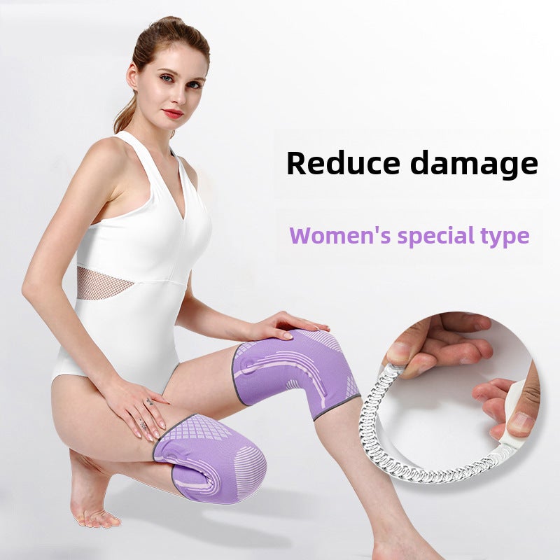 Breathable Knee Support Sleeve for Running and Dancing Lilac [Spring support + new muscle feeling soft fabric] 1 pair