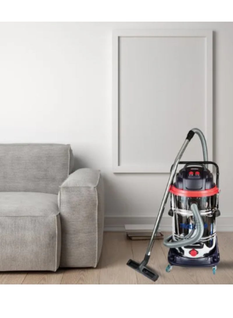 Wet & Dry Vacuum Cleaner, 60L Capacity, 2400W Power, Strong Suction ≥19KPa, High Airflow 35L/s for Home & Office Cleaning, VC121-60