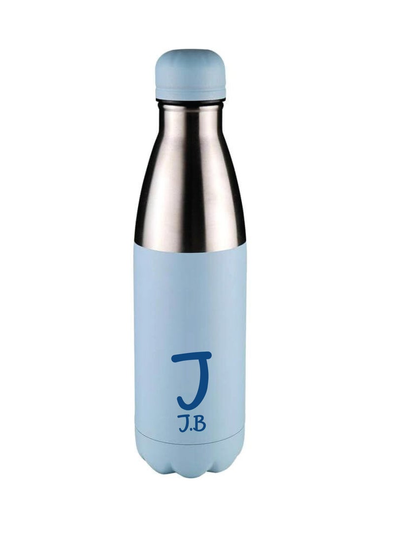 Personalised Water Bottle With Blue Text