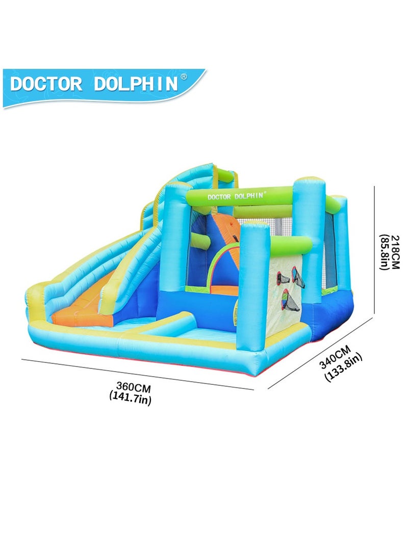 Doctor Dolphin Inflatable Bounce House with Bouncers Slide Toddler Ball Pit Bouncy Play House 73003