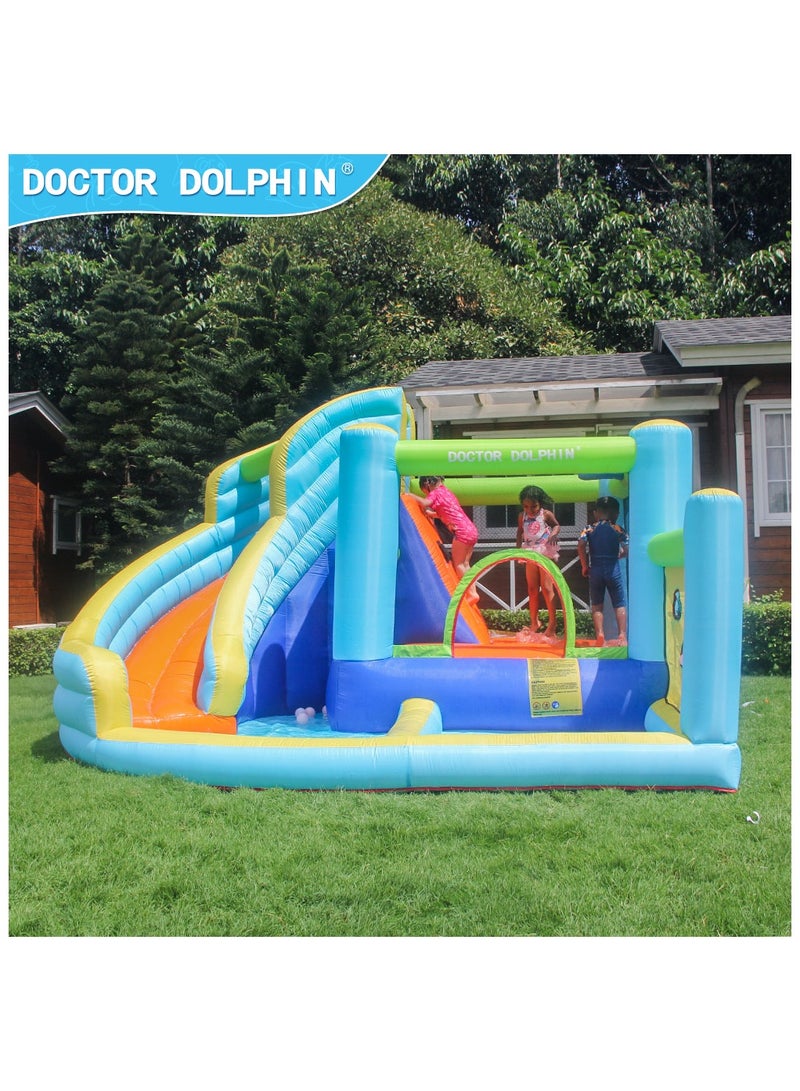 Doctor Dolphin Inflatable Bounce House with Bouncers Slide Toddler Ball Pit Bouncy Play House 73003