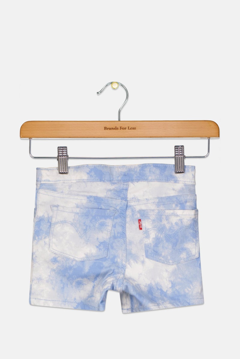 Kids Girl Tie Dye Basic Shorts, Blue Combo