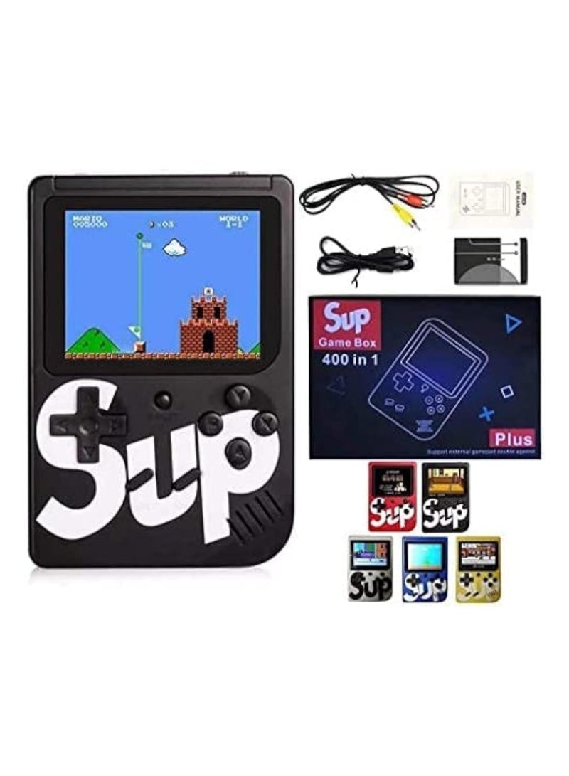 AWH 2 Pack Sup Games Box with 400 in 1 Games Retro Portable Mini Handheld Game Console 3.0 Inch Kids Game Player Black+Red