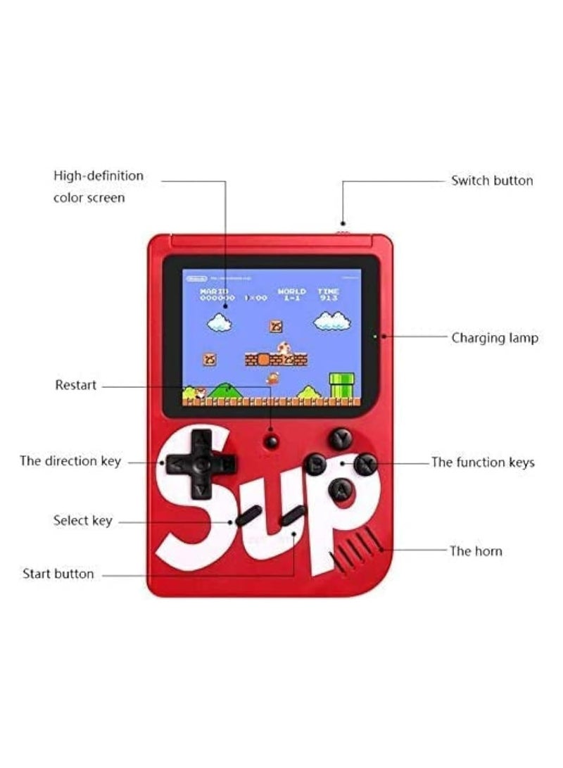 AWH 2 Pack Sup Games Box with 400 in 1 Games Retro Portable Mini Handheld Game Console 3.0 Inch Kids Game Player Black+Red