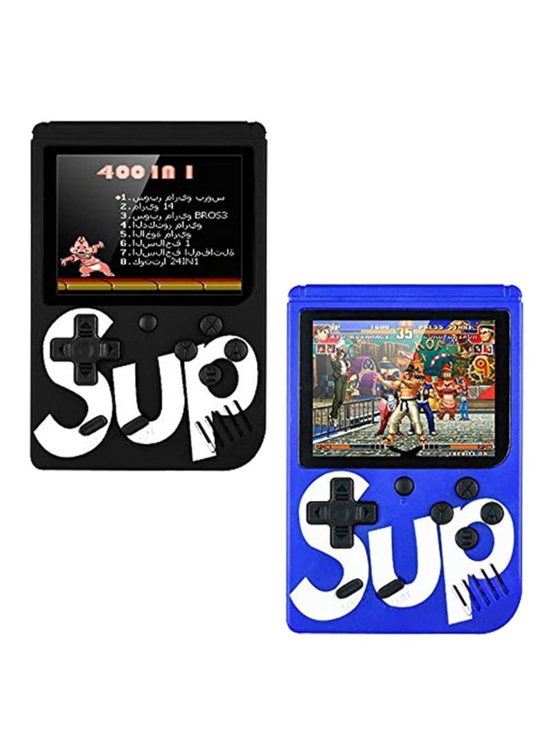 AWH 2 Pack Sup Games Box with 400 in 1 Games Retro Portable Mini Handheld Game Console 3.0 Inch Kids Game Player Black+Red