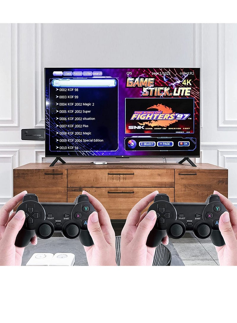 Wireless Retro Game Console Plug and Play Video Game Stick Built in 10000+ Games,9 Classic Emulators 4K High Definition HDMI Output for TV with Dual 2.4G Wireless Controllers 64G