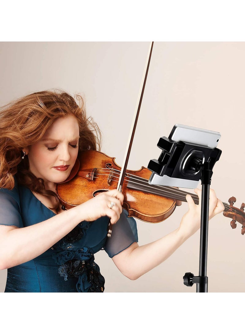 Tripod Stand Tablet Holder: Adjustable Height Tripod Stand Foldable Phone Holder Phone Tripod Stand Floor Tablet Cradle Bracket for 4.7-12.9 Inch iPhone 13 Pro