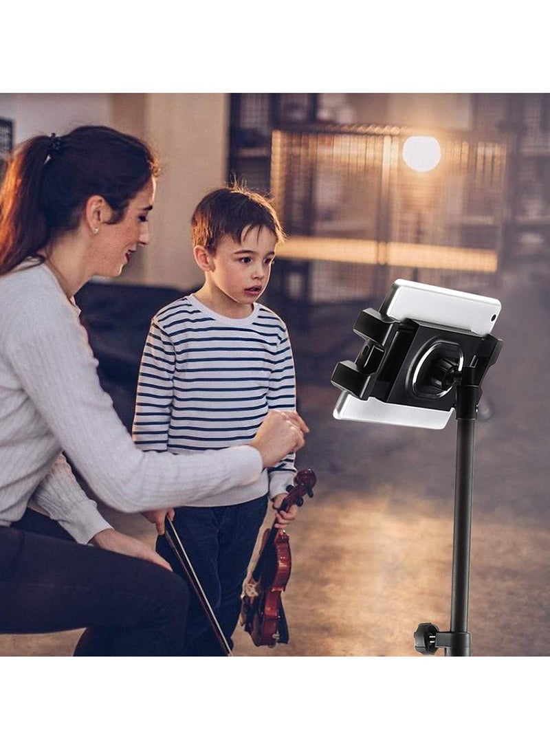 Tripod Stand Tablet Holder: Adjustable Height Tripod Stand Foldable Phone Holder Phone Tripod Stand Floor Tablet Cradle Bracket for 4.7-12.9 Inch iPhone 13 Pro