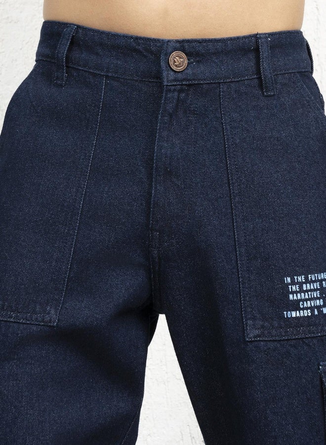 Men Indigo Jeans - Relaxed Tapered for Effortless Style