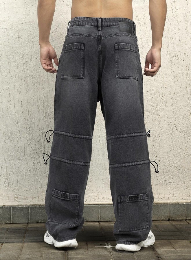 Men Black Jeans - Baggy Loose Fit for Ultimate Comfort