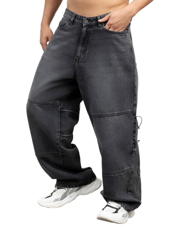 Men Black Jeans - Baggy Loose Fit for Ultimate Comfort