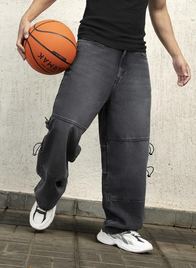 Men Black Jeans - Baggy Loose Fit for Ultimate Comfort
